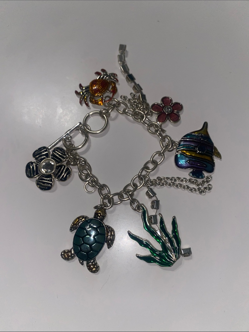 Ocean Charm Bracelet with Colorful Sea Creature Charms
